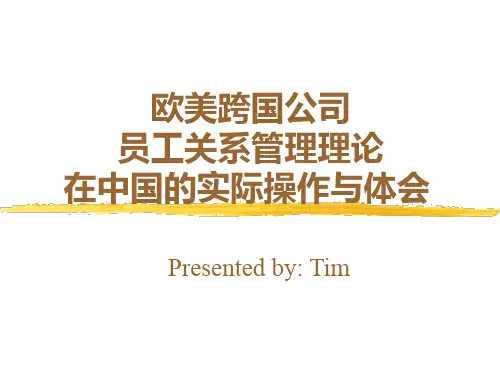 欧美跨国公司员工关系在中国的实践PPT资料104页
