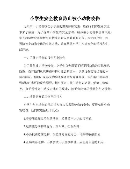 小学生安全教育防止被小动物咬伤