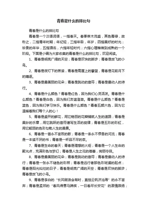 青春是什么的排比句