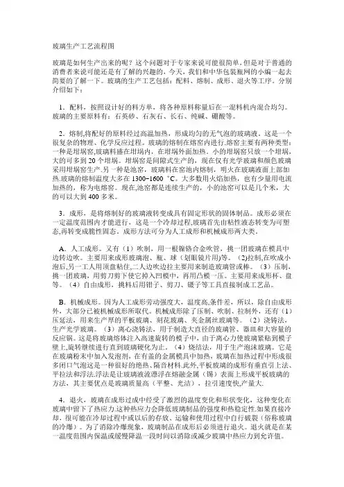 玻璃生产工艺流程图