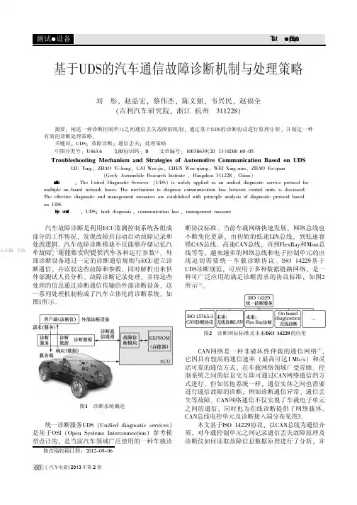 基于UDS的汽车通信故障诊断机制与处理策略