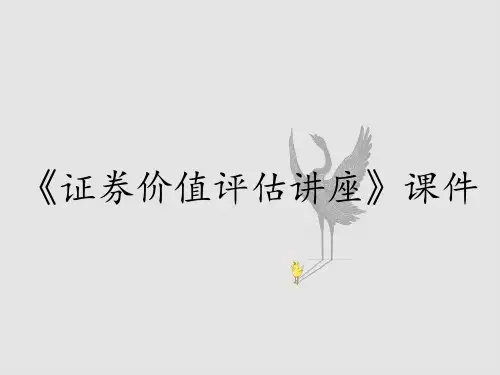 《证券价值评估讲座》课件