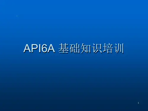 API6A基础知识培训ppt课件