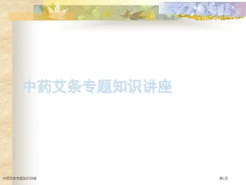 中药艾条专题知识讲座