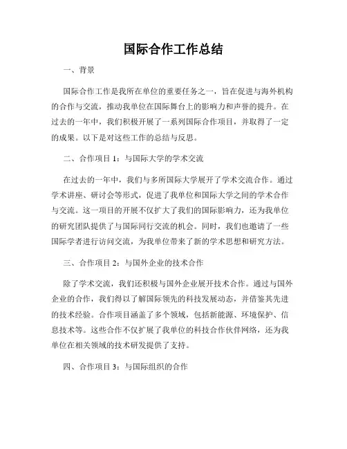 国际合作工作总结