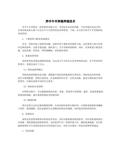 养羊牛羊养殖养殖技术