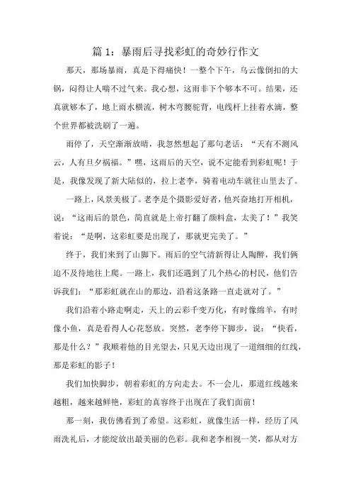 暴雨后寻找彩虹的奇妙行作文精选10篇