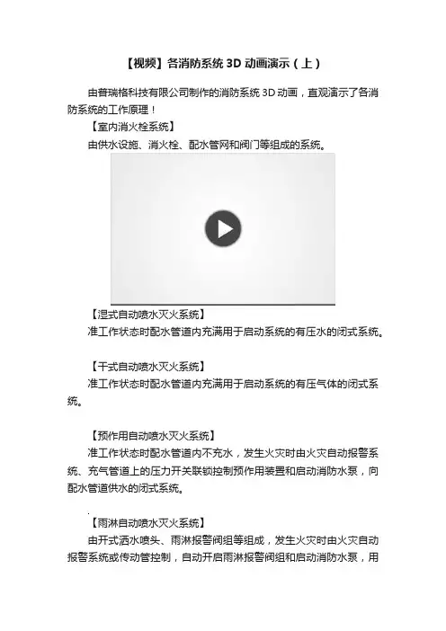 【视频】各消防系统3D动画演示（上）