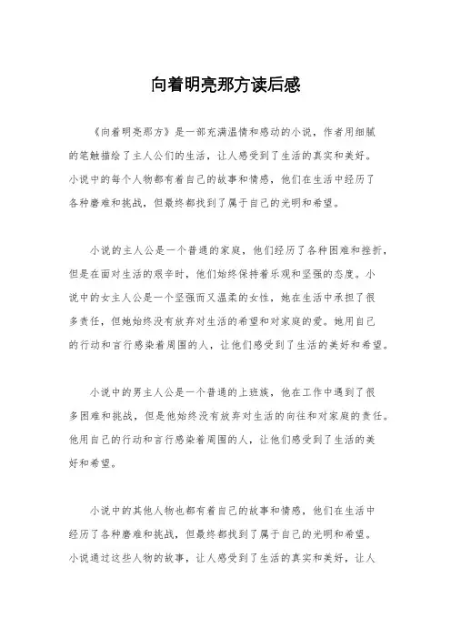 向着明亮那方读后感