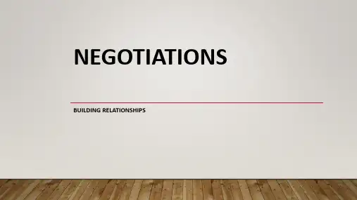 Negotiation Technique 商务谈判技巧