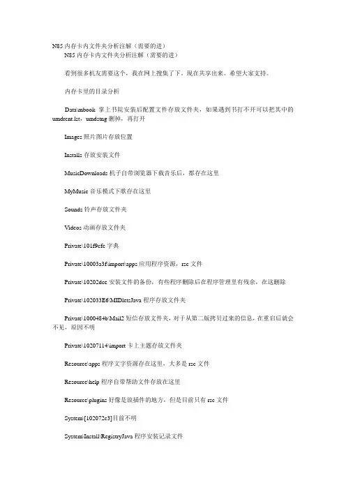 诺基亚智能机存储卡文件夹详释