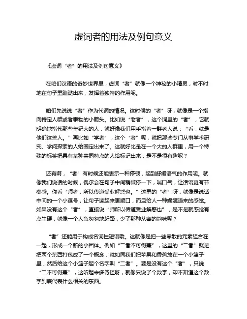 虚词者的用法及例句意义