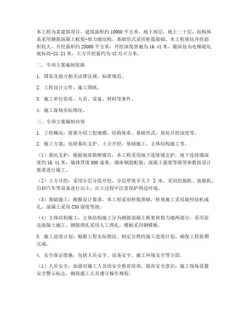 专项方案专家论证报告