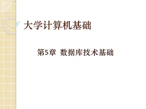 教材-第5章-数据库技术基础-大学计算机基础(第5版)-翟萍-清华大学出版社