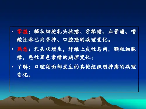 口腔颌面部其他组织来源的肿瘤和瘤样病变课件