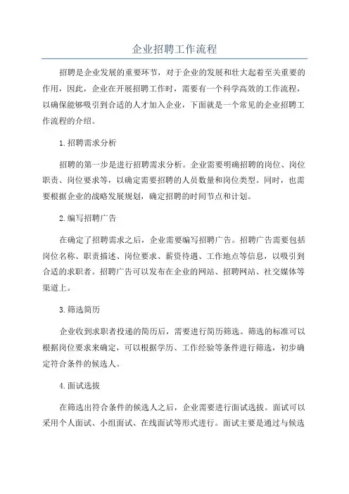 企业招聘工作流程
