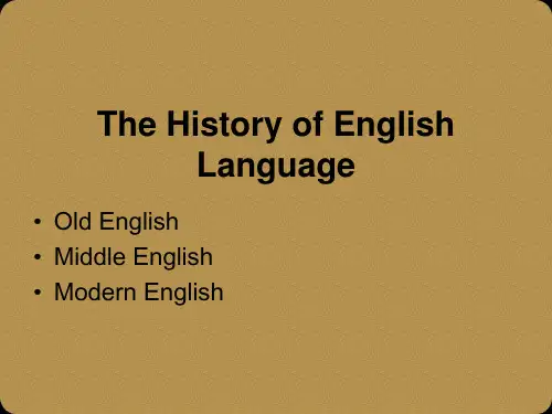 history of English 英语的发展历史