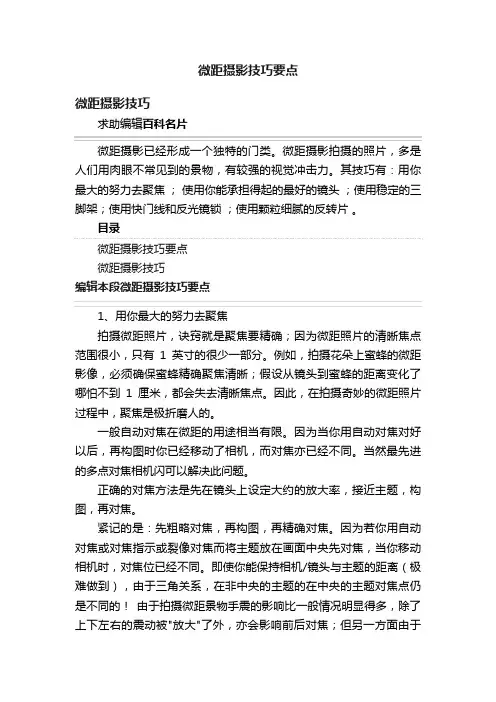 微距摄影技巧要点