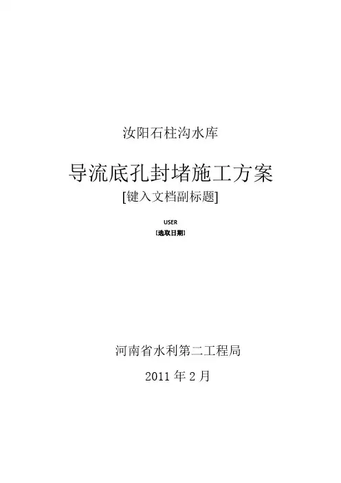 导流底孔封堵施工方案解读