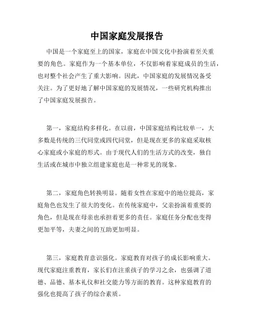 中国家庭发展报告