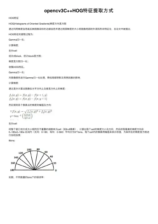 opencv3C++HOG特征提取方式
