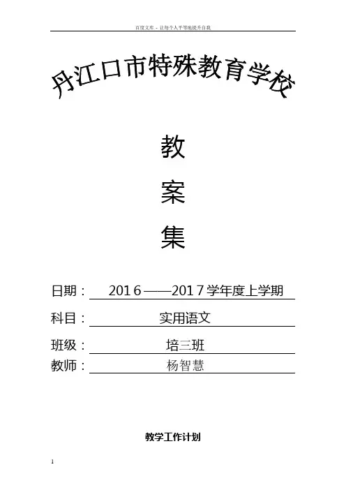 培智实用语文第五册教案(全册)