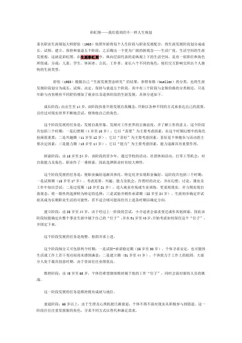 舒伯的生涯彩虹图