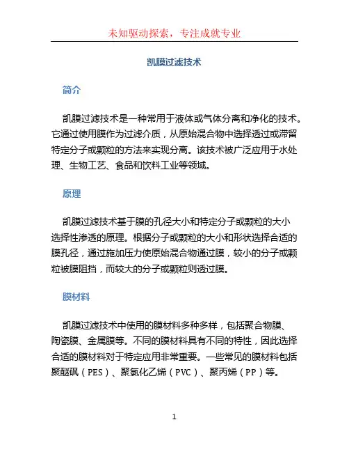 凯膜过滤技术