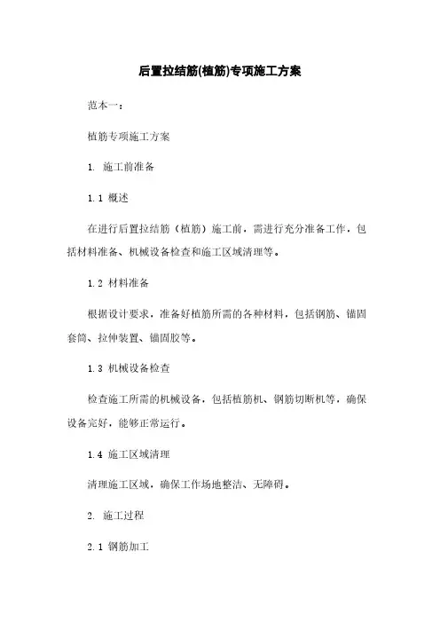 后置拉结筋(植筋)专项施工方案