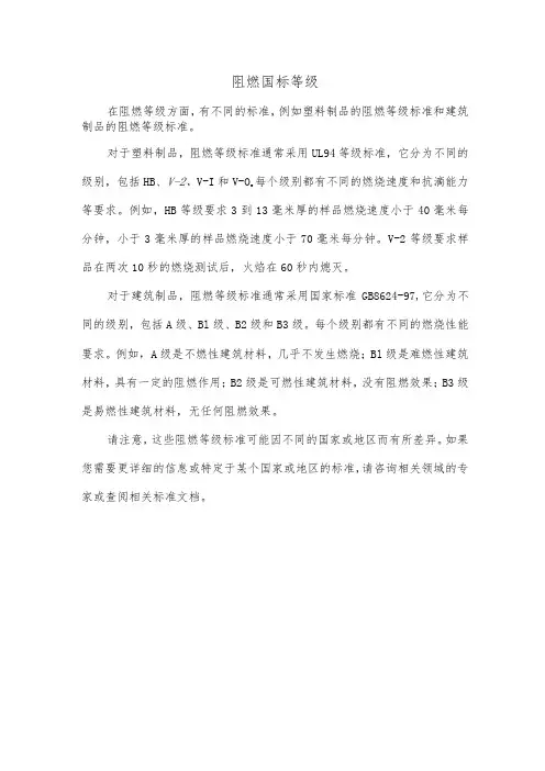 阻燃国标等级