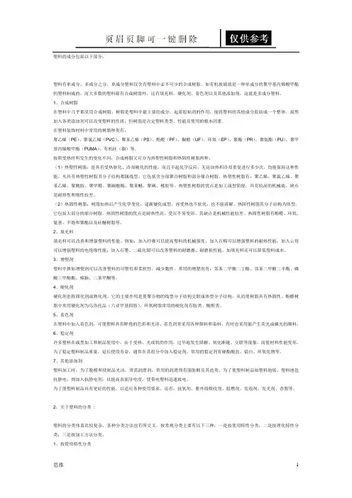 塑料成分是什么？(参照分析)