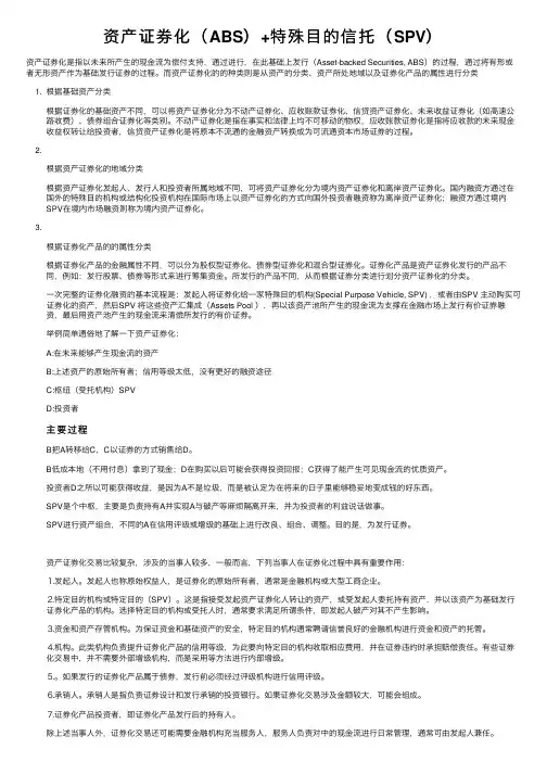 资产证券化（ABS）+特殊目的信托（SPV）