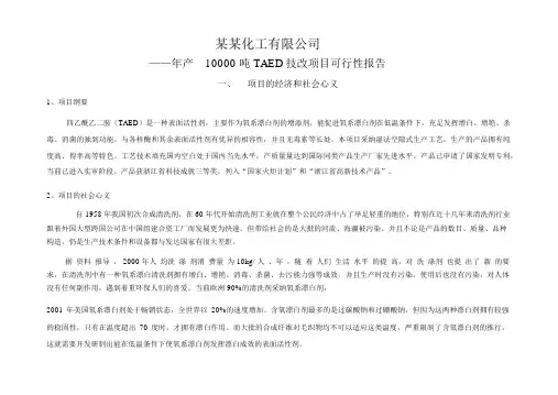 年产10000吨TAED技改项目可行性报告