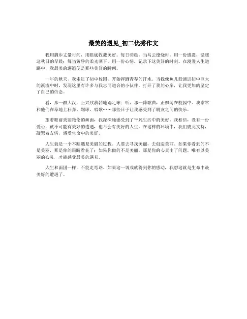 最美的遇见_初二优秀作文
