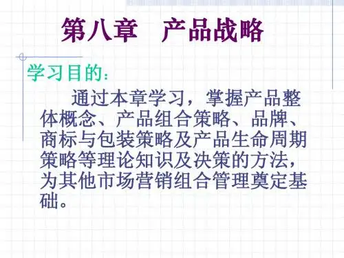 第八章  产品战略