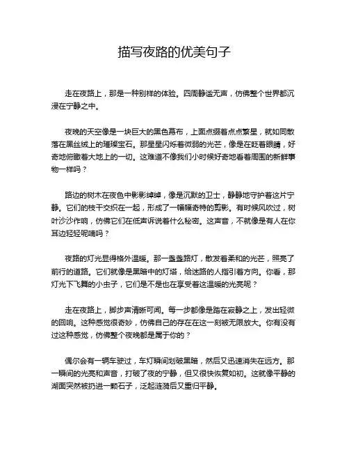 描写夜路的优美句子