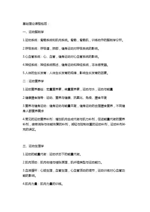 健身教练需要掌握的基础理论知识