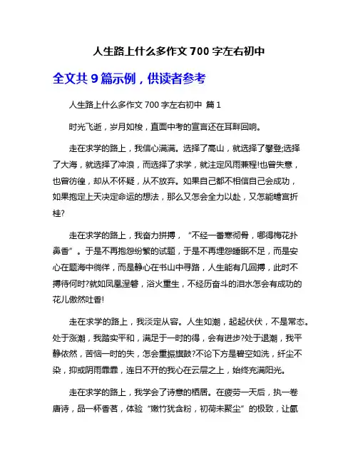 人生路上什么多作文700字左右初中