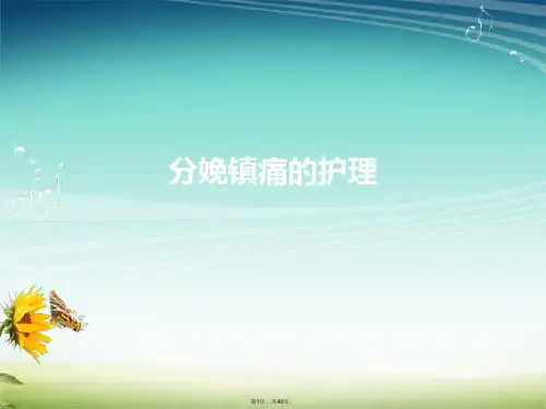 分娩镇痛的护理PPT课件