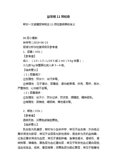 尿常规11项检查