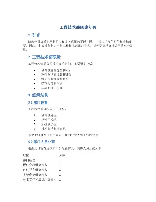 工程技术部组建方案