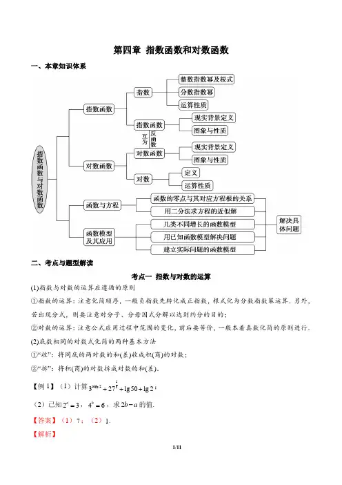 第四章 指数函数和对数函数(考点与题型解析)(解析版)