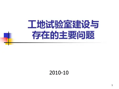 工地试验室存在 PPT课件