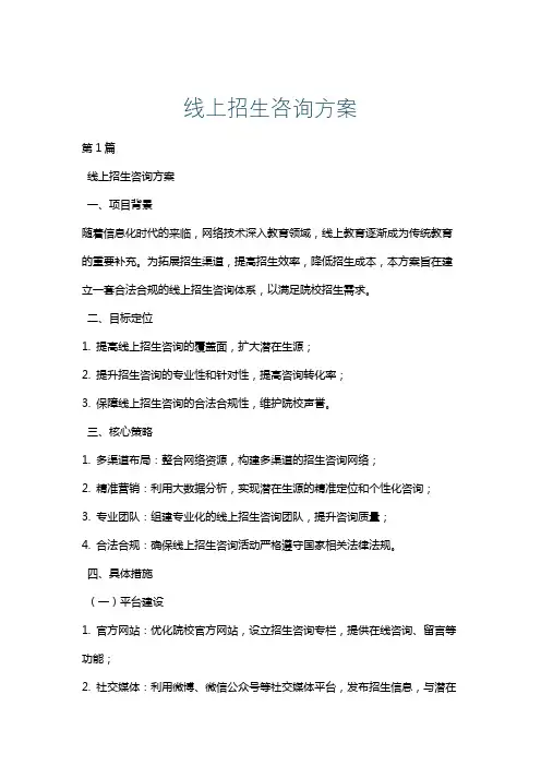 线上招生咨询方案