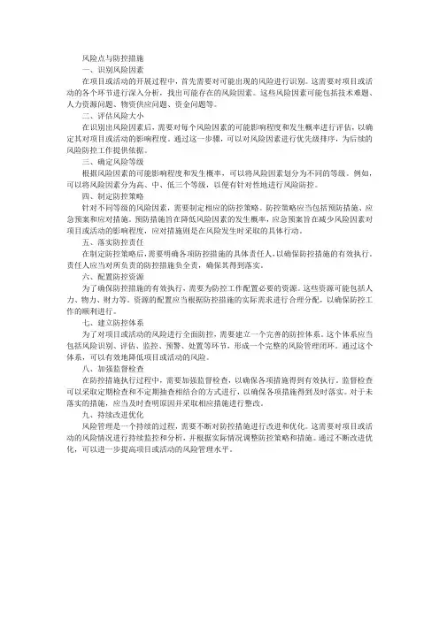 风险点与防控措施