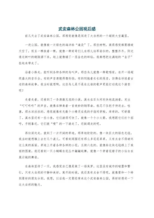 武安森林公园观后感