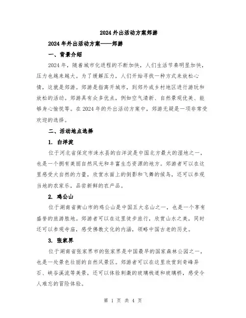 2024外出活动方案郊游