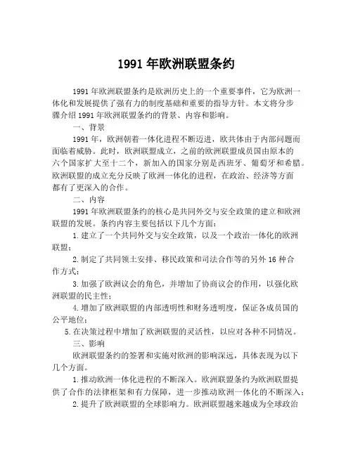 1991年欧洲联盟条约