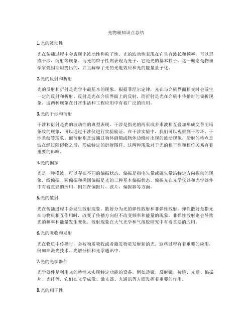 光物理知识点总结