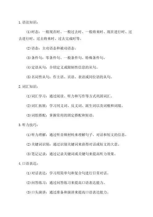 沪教牛津版九年级上知识点归纳